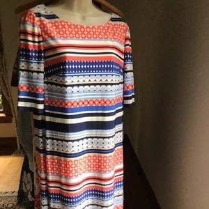 Eliza J geometric dress with zipper back